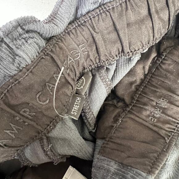 American Eagle Paper Bag Barrel Jeans Women's 8 Gray Stretch High Rise Corduroy - Picture 9 of 12